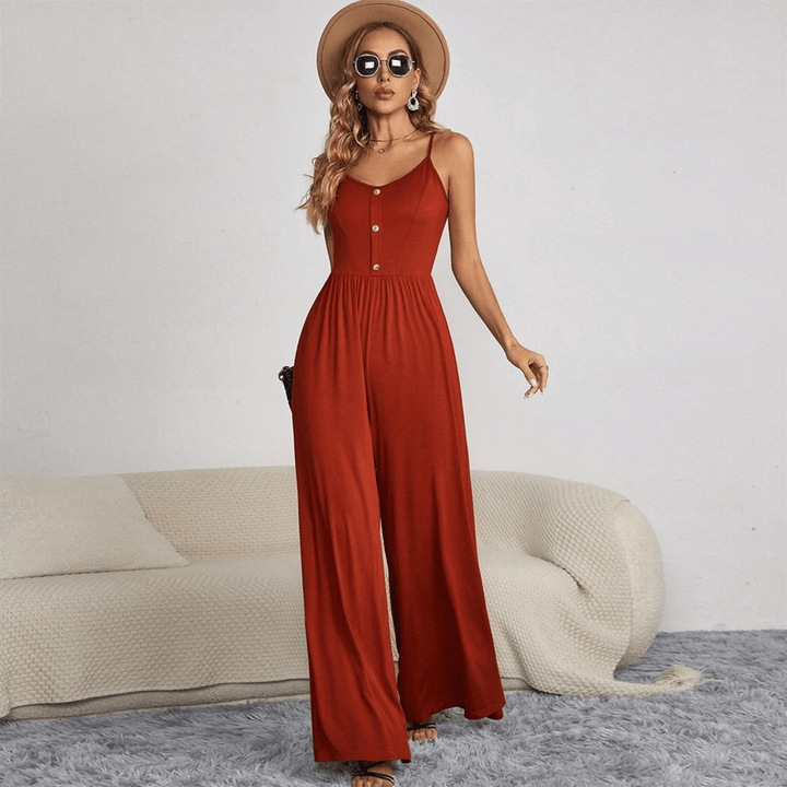 Women's Wide Leg Sleeveless Jumpsuit