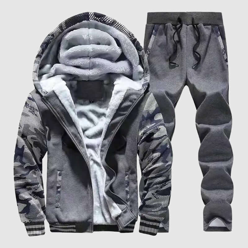 Men's Casual Fleece Jacket & Pants Set