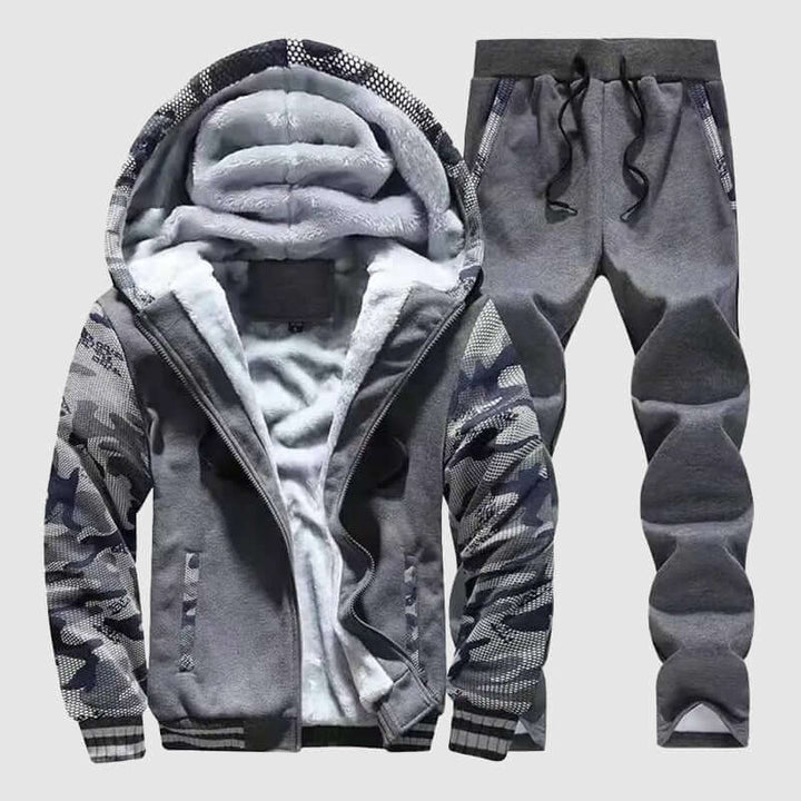 Men's Casual Fleece Jacket & Pants Set