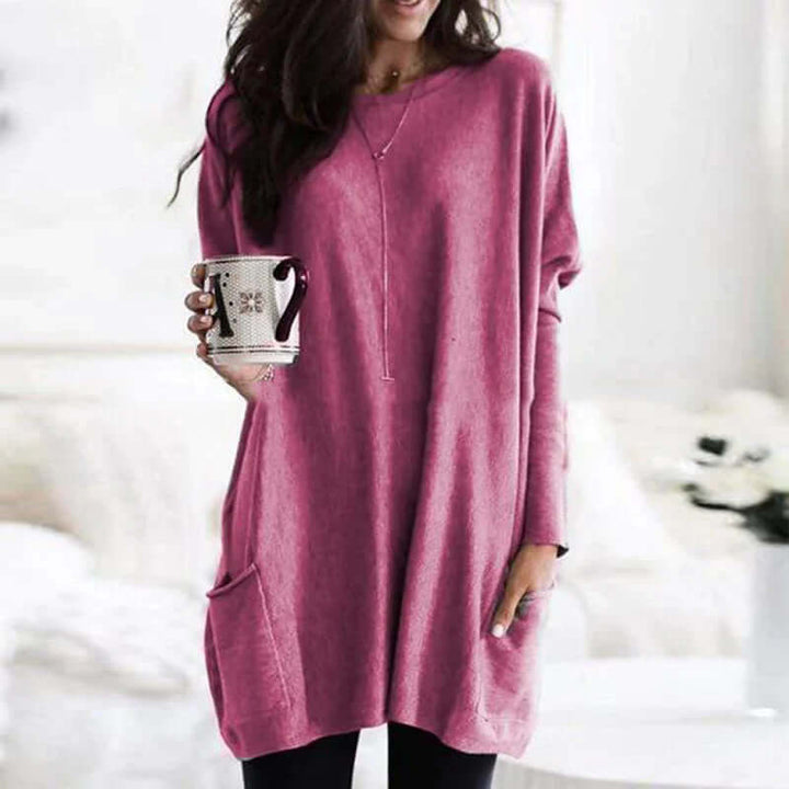 Women's Oversized Cotton Tunic Sweater: Relaxed Comfort