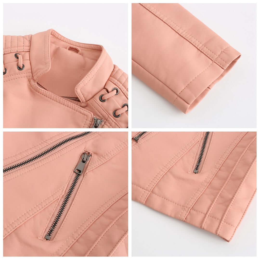 Women's PU Leather Motorcycle Jacket: Edgy Style & Comfort