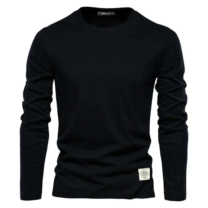Men's Long-Sleeve Casual Crewneck T-Shirt: Relaxed Fit Tee