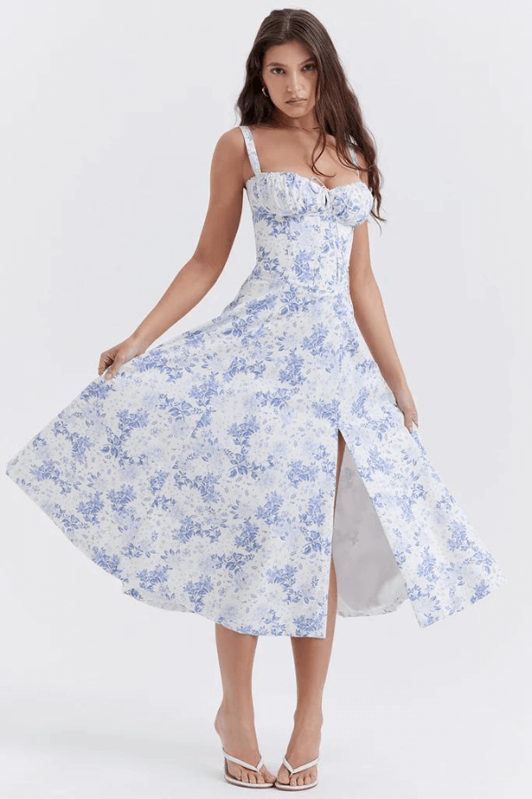 Women's Midi Bustier Corset Summer Dress
