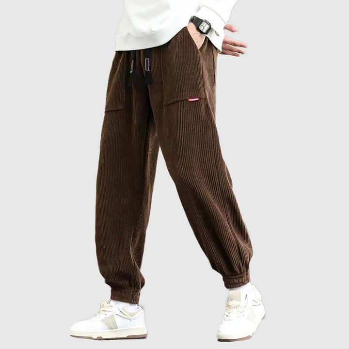 Men's Casual Corduroy Tapered Joggers