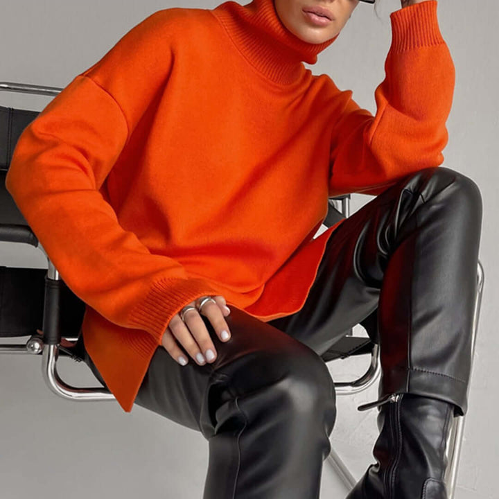 Women's High-Neck Long-Sleeve Sweater