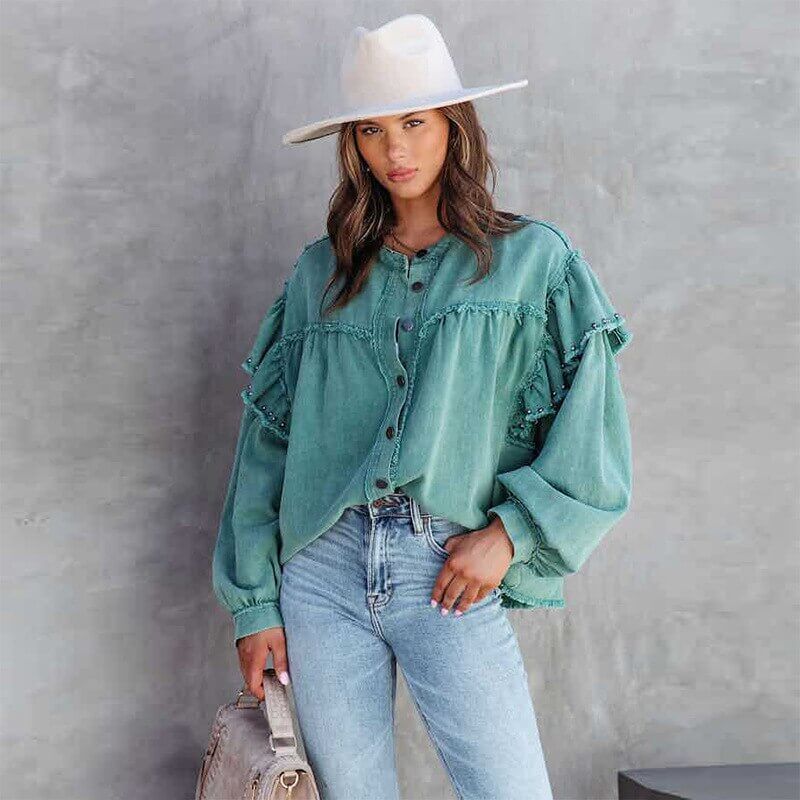 Women's Long-Sleeve Vibrant Blouse