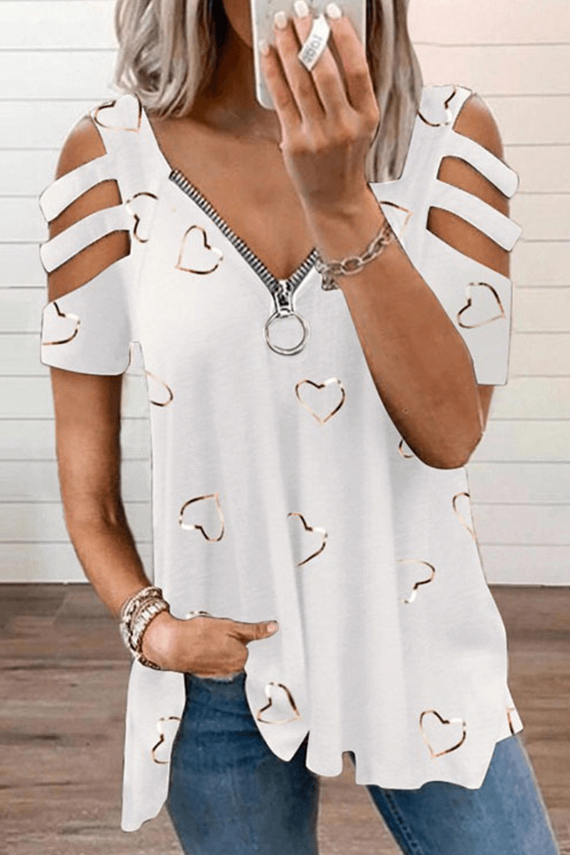 Women's Printed Cut-Out Summer Top