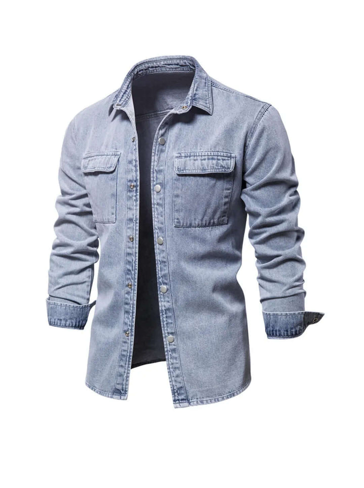 Men's Casual Long Sleeve Denim Shirt