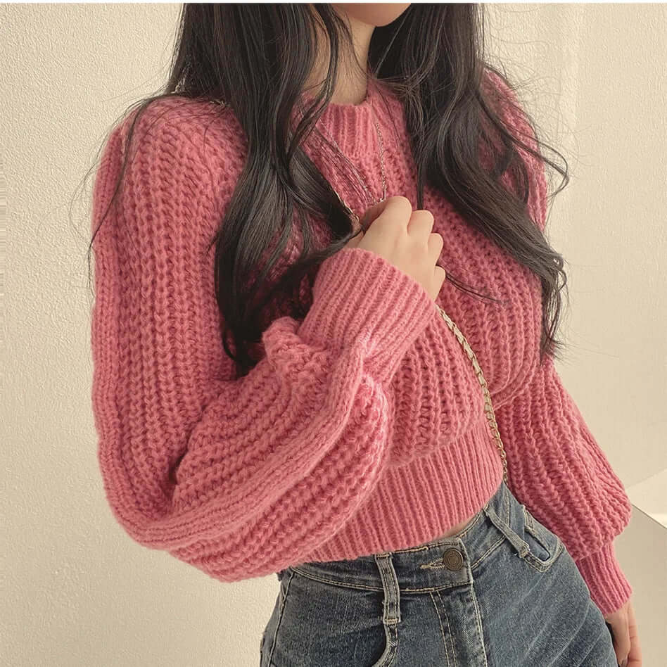 Women's Long-Sleeve Pullover Sweater - Elegant & Cozy