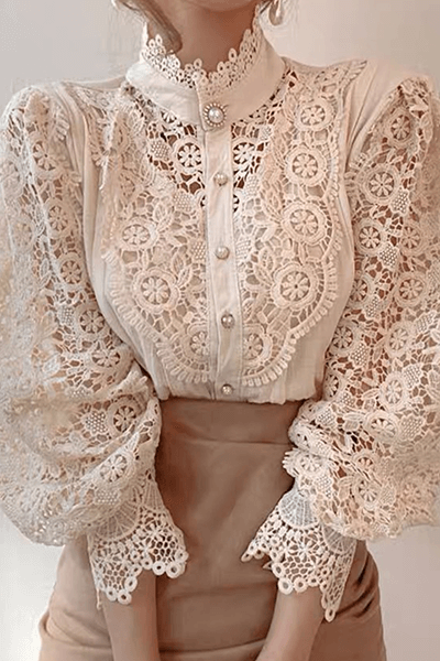 Embroidered Openwork Women's Blouse: Elegant Summer Top