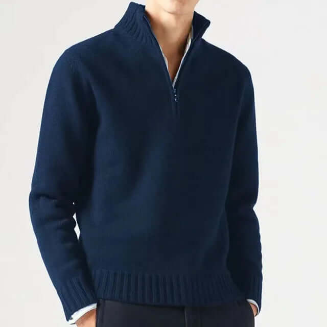 Men's Half-Zip Warm Sweater: Stylish & Comfortable Knitwear