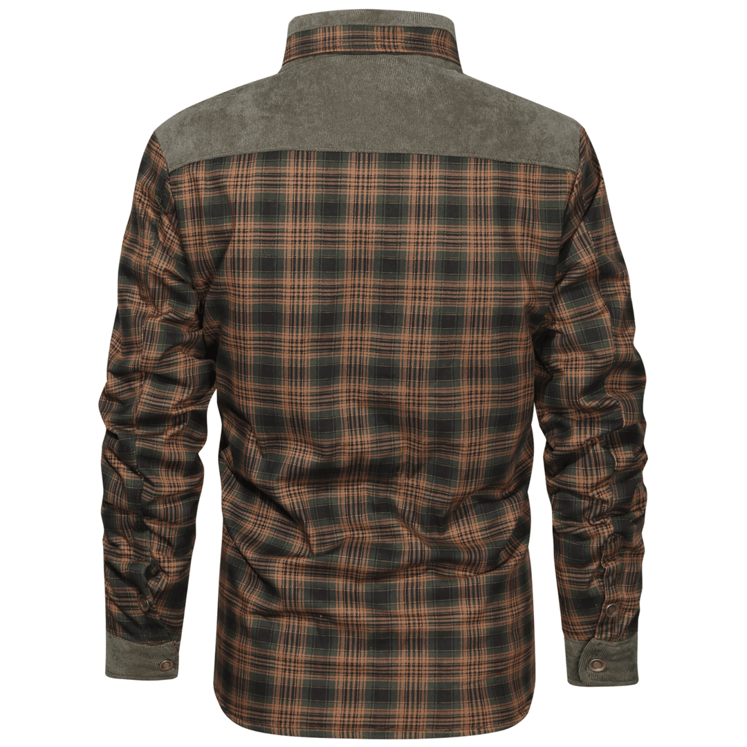 Men's Retro Plaid Fleece Jacket - Warm & Stylish