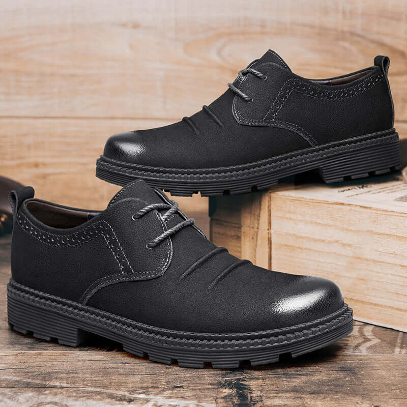 Men's Leather Lace-Up Cargo Style Shoes