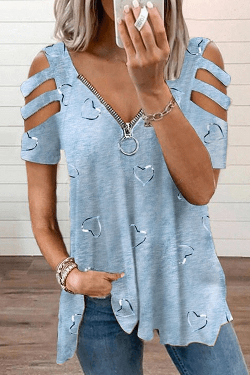 Women's Printed Cut-Out Summer Top