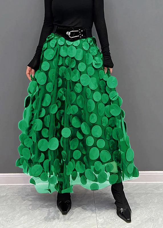 Women's Elegant Midi Tulle Skirt: Black Polka Dot