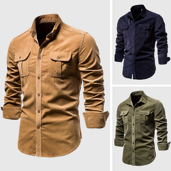 Men's Slim Fit Casual Shirt: Breathable Cotton Blend