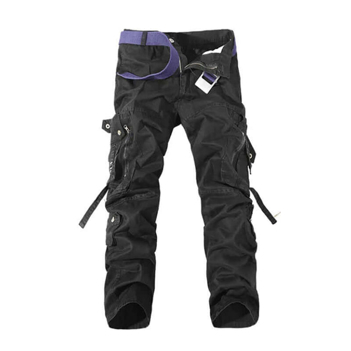 Men's Camo Cargo Combat Pants: Relaxed Fit Trousers