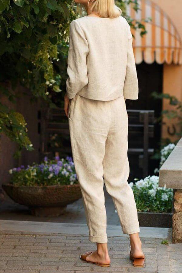 Women's Long Sleeve Shirt & Pencil Pants Set