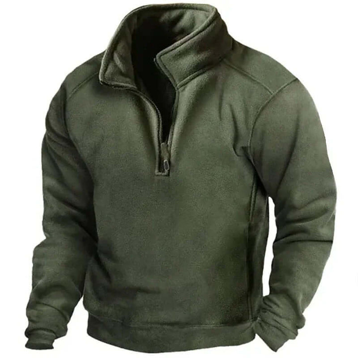 Men's Casual Half-Zip Sweatshirt with Stand-Up Collar