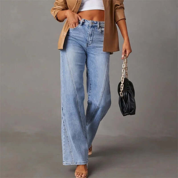 Women's High-Waisted Wide Leg Jeans: Relaxed Fit