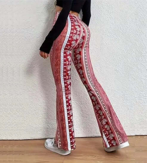 Women's High-Waisted Bell Bottom Pants: Retro Flare, Flattering Fit