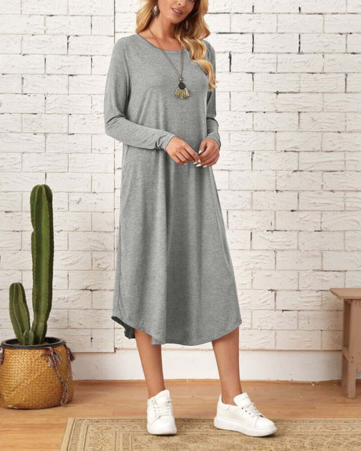 Cozy Long-Sleeve Knit Winter Dress