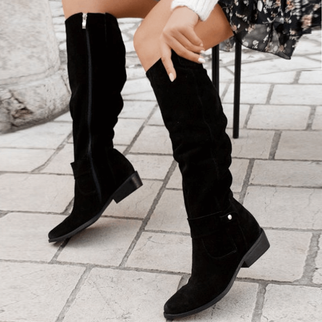 Women's Knee-High Suede Boots: Stylish & Comfortable