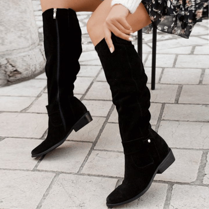Women's Knee-High Suede Boots: Stylish & Comfortable