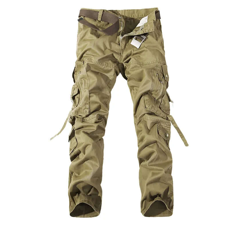 Men's Camo Cargo Combat Pants: Relaxed Fit Trousers