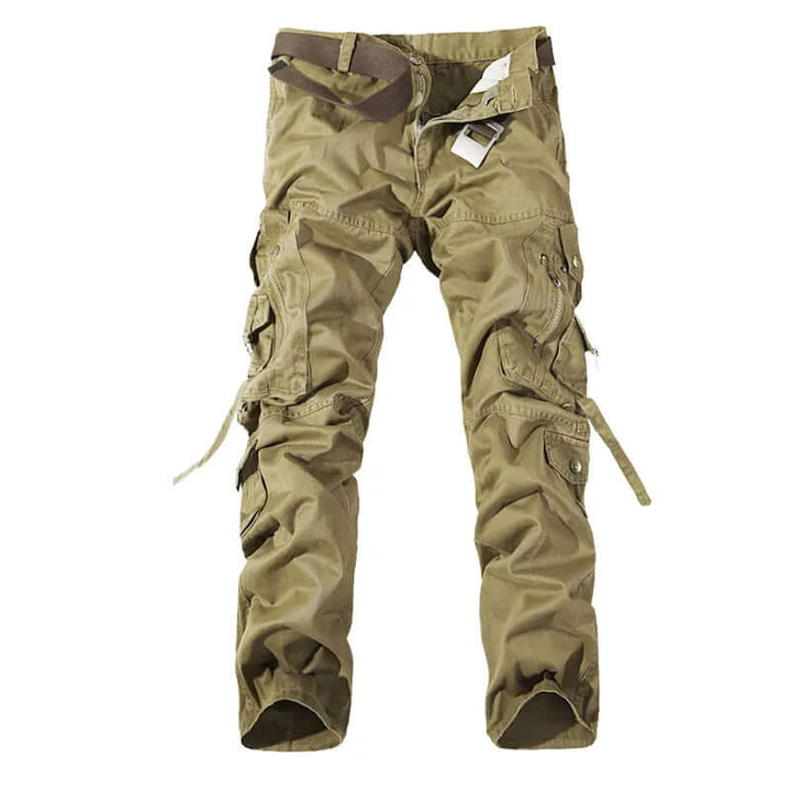 Men's Camo Cargo Combat Pants: Relaxed Fit Trousers