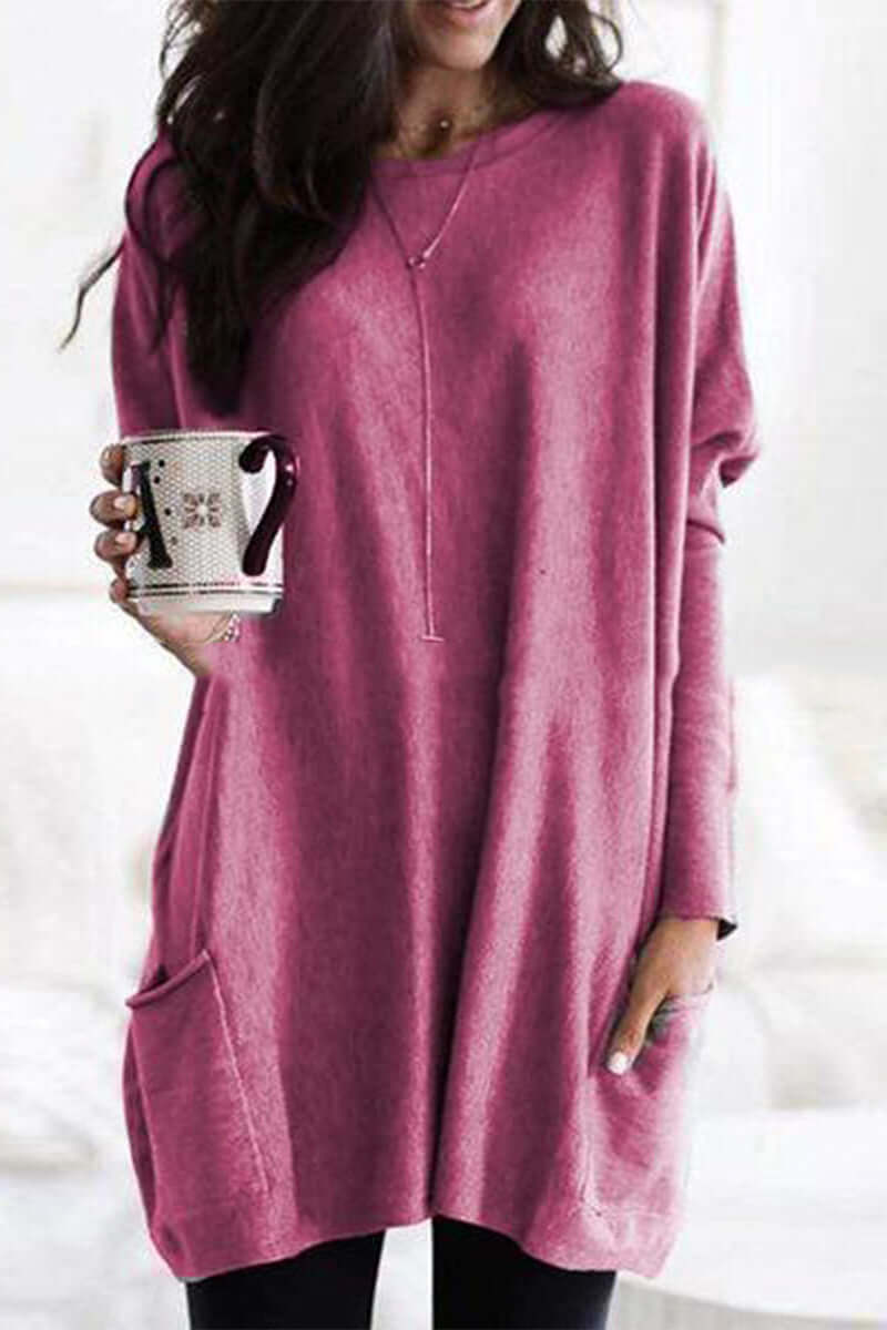 Women's Summer Pocket Top: Casual Round Neck T-Shirt
