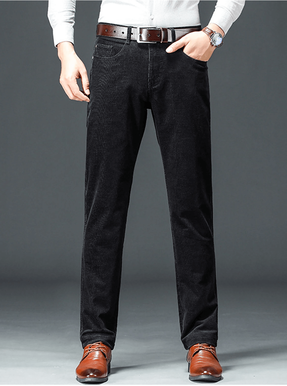 Men's Slim-Fit Corduroy Trousers: Winter Warmth & Style