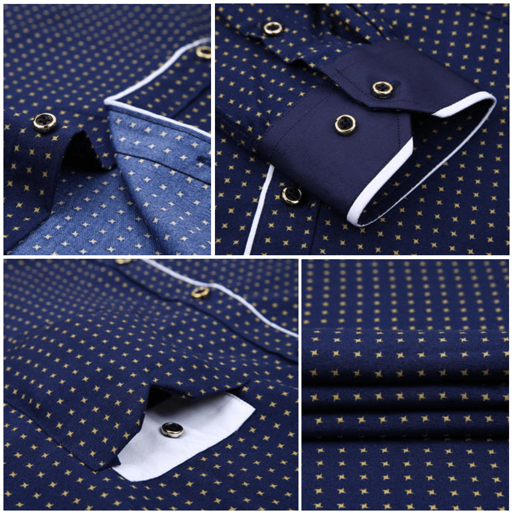 Men's Patterned Dress Shirt: Formal Button-Down Shirt