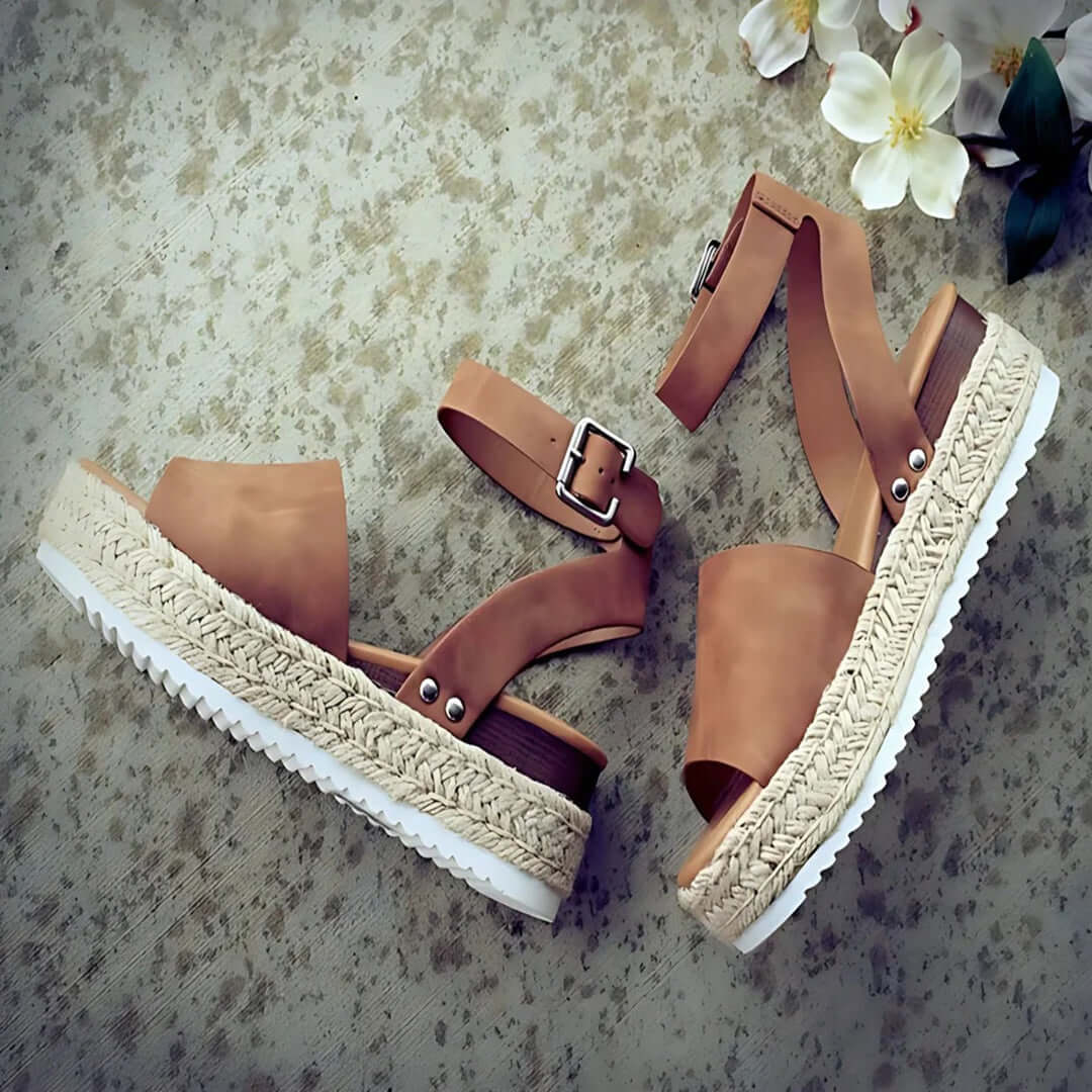 Women's Platform Espadrille Sandals with Ankle Strap