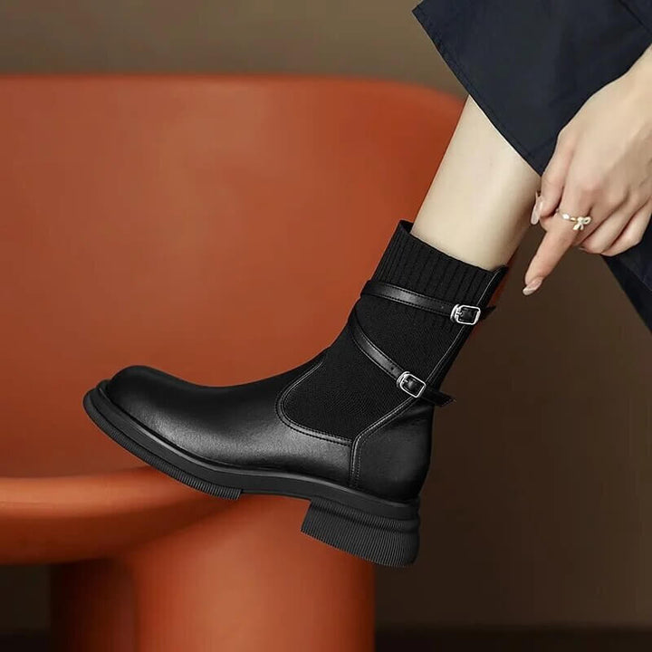 Women's Retro Platform Boots: Chunky Sole Ankle Boots