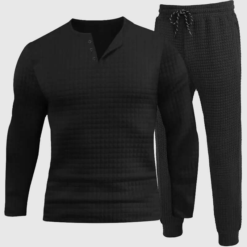 Men's Breathable Long-Sleeve Shirt & Pant Set