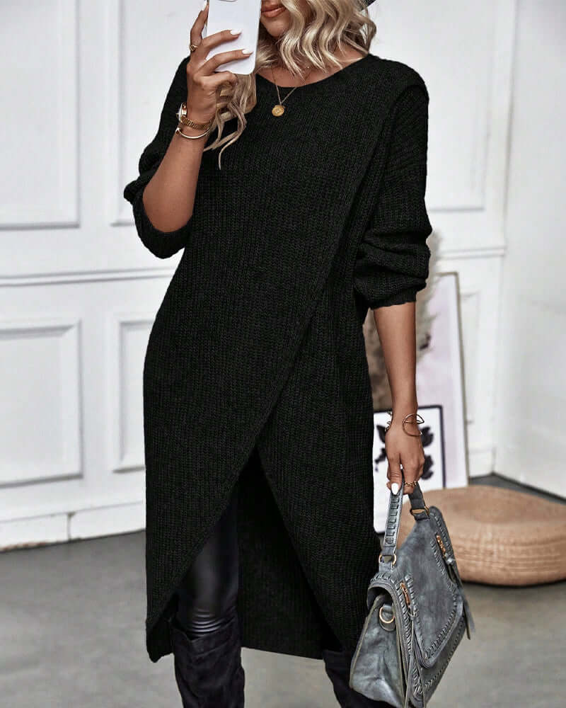 Women's Solid Midi Dress: Everyday Elegance