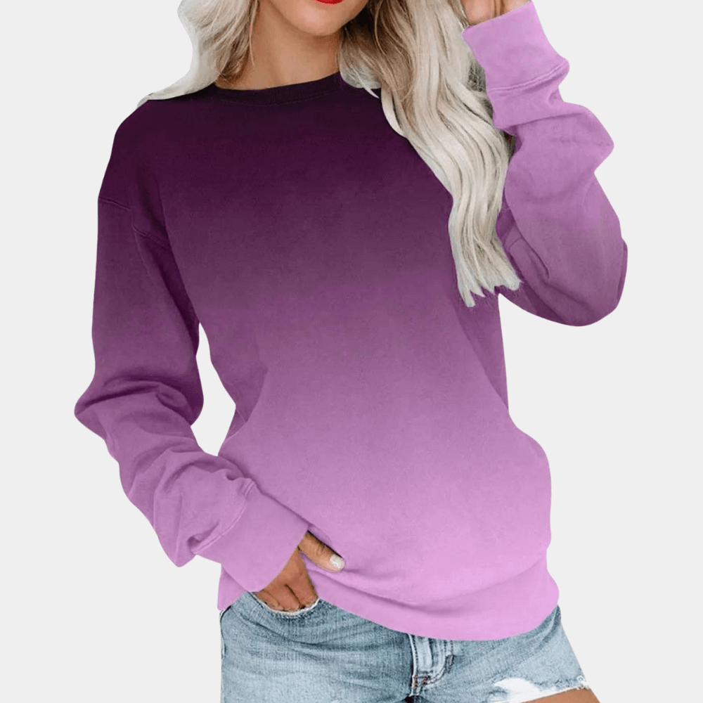 Women's Gradient Pattern Sweatshirt: Breathable, Lightweight, All-Season Comfort