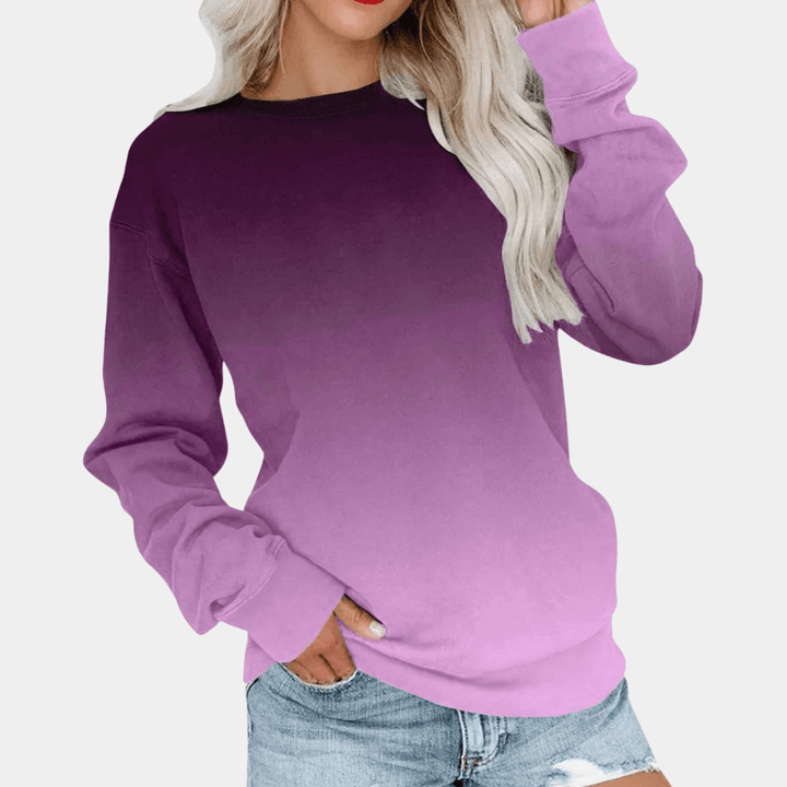 Women's Gradient Pattern Sweatshirt: Breathable, Lightweight, All-Season Comfort