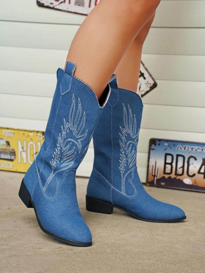 Women's Leather Cowboy Boots: Western Style Ankle Boots