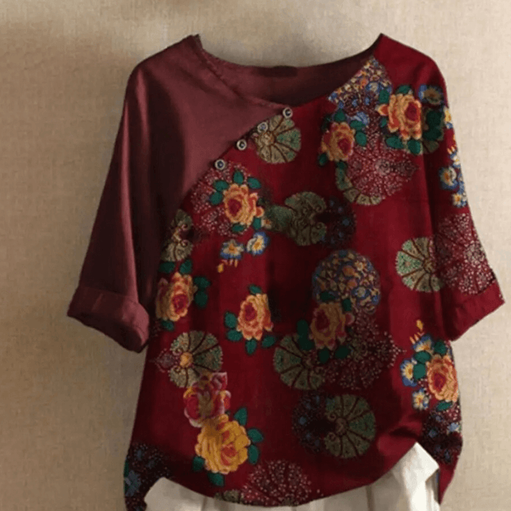 Elegant Retro Blouse: Polyester Top with Modern Design