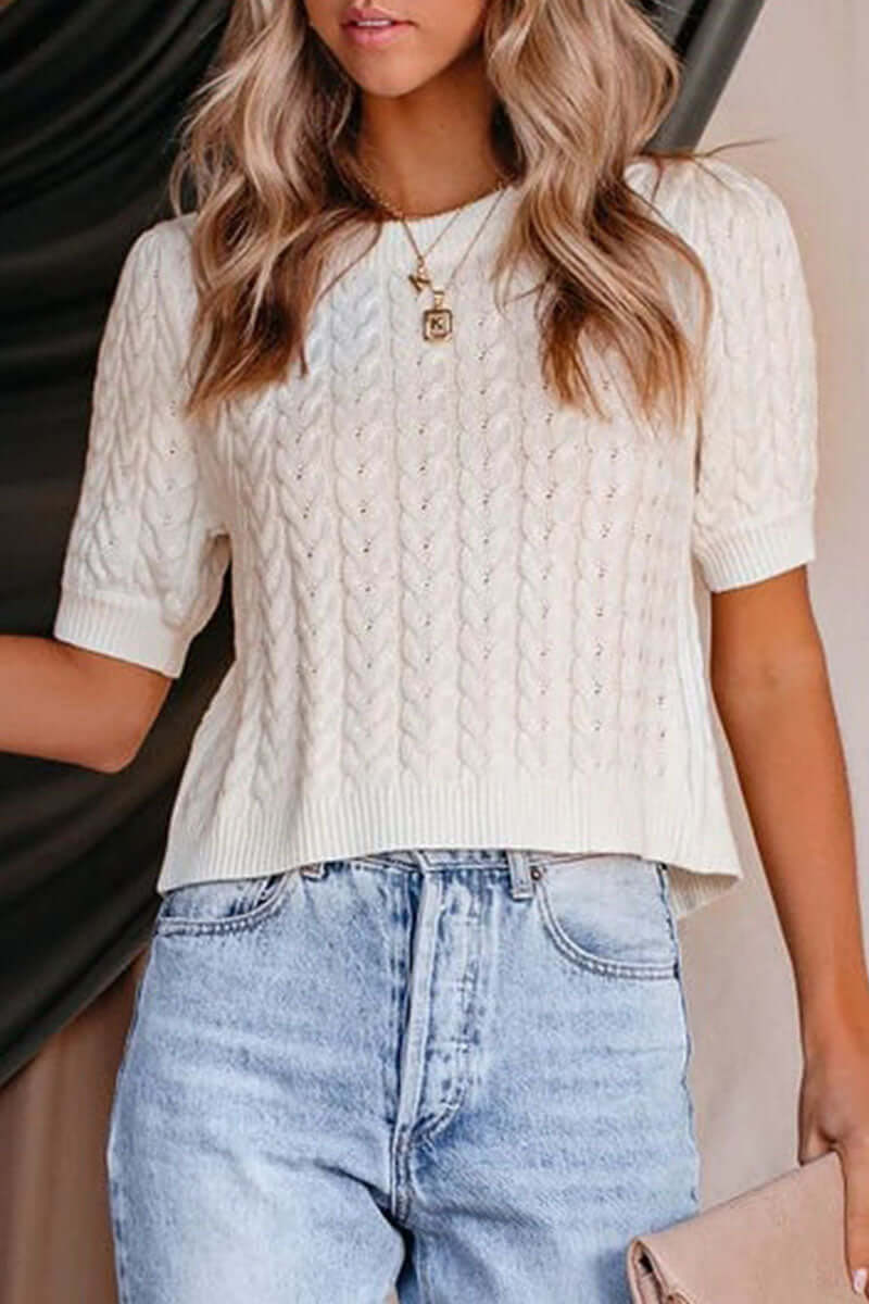 Women's Casual Knit Short Sleeve Top