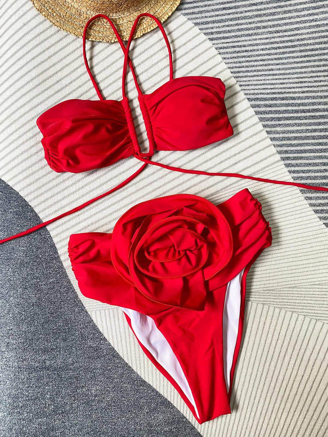Women's Halter Neck Floral Bikini Swimsuit