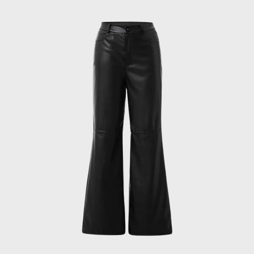 Women's High Waist Straight Leg Pants with Pockets