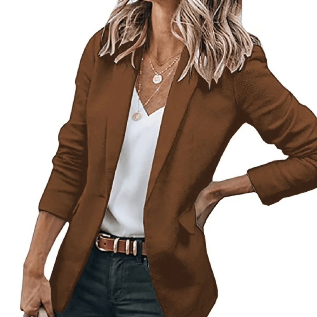 Women's Tailored Blazer: Long Sleeve Formal Jacket