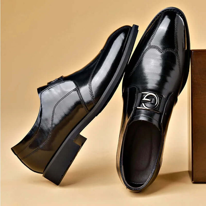 Men's Polished Leather Slip-On Dress Shoes