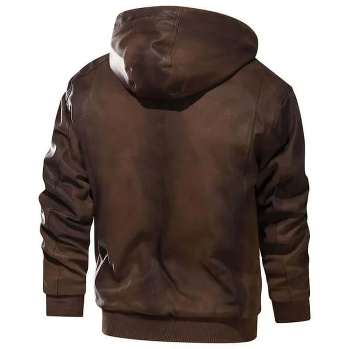 Men's Faux Leather Biker Jacket - Winter Warmth & Style