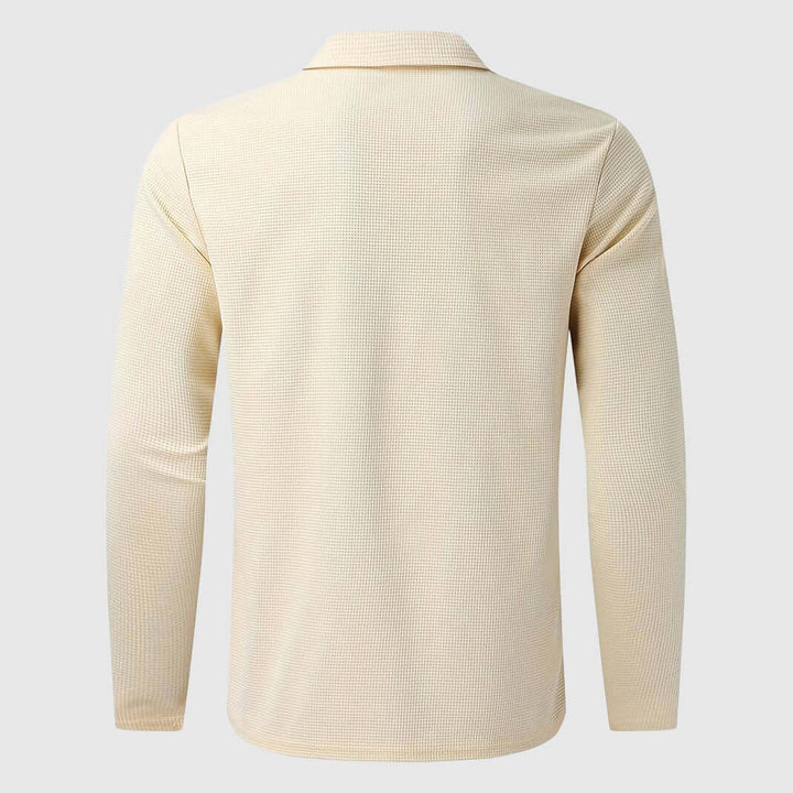 Men's Waffle Zip-Up Jacket: Cozy & Stylish Autumn/Winter Outerwear
