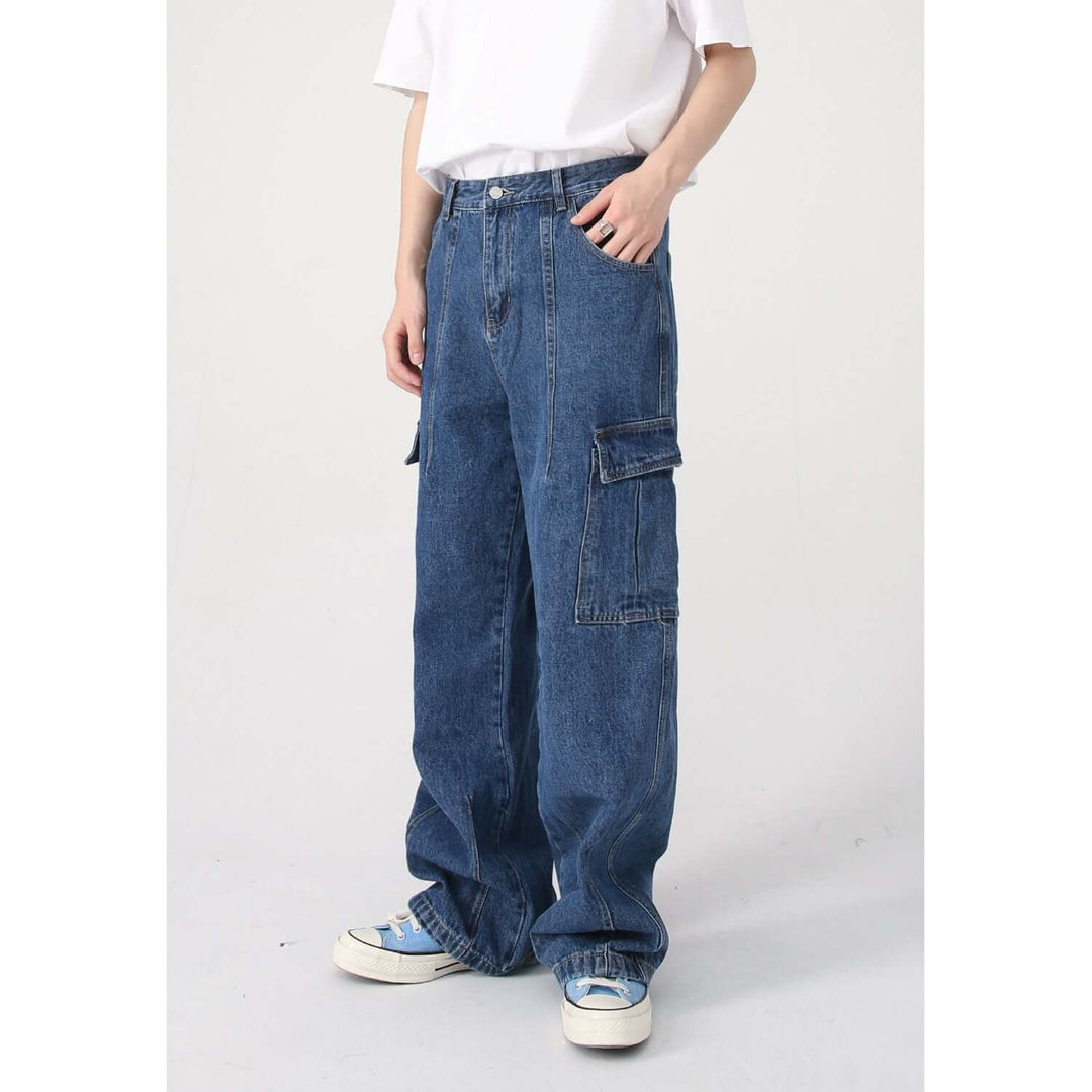 Men's Retro Casual Outdoor Pants: Multiple Pockets, Loose Fit