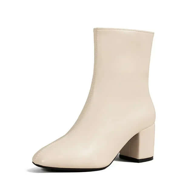 Women's High Heel Ankle Boots with Side Zip